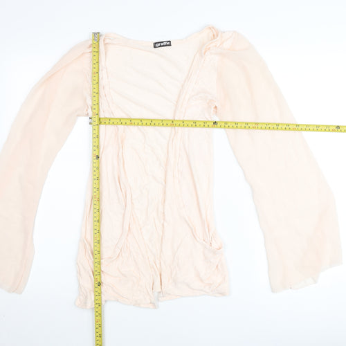 Graffic Women’s Beige Viscose Cardigan M Flared Long Sleeve Lightweight