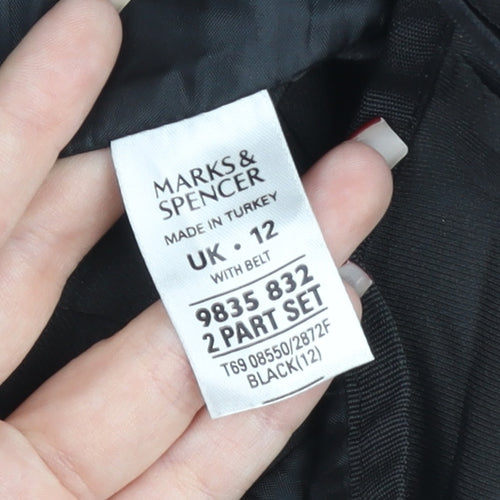 Marks & Spencer Women’s Black A-Line Knee Length Skirt UK 12