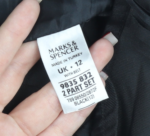 Marks & Spencer Women’s Black A-Line Knee Length Skirt UK 12