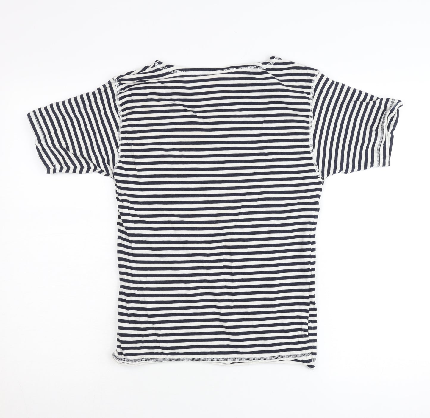 Rafaella Womens Petite 6 Blue White Striped Cotton T-Shirt Nautical