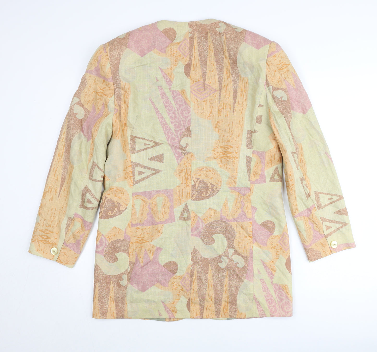Planet Women’s Multicoloured Geometric Linen Blend Jacket Size 10