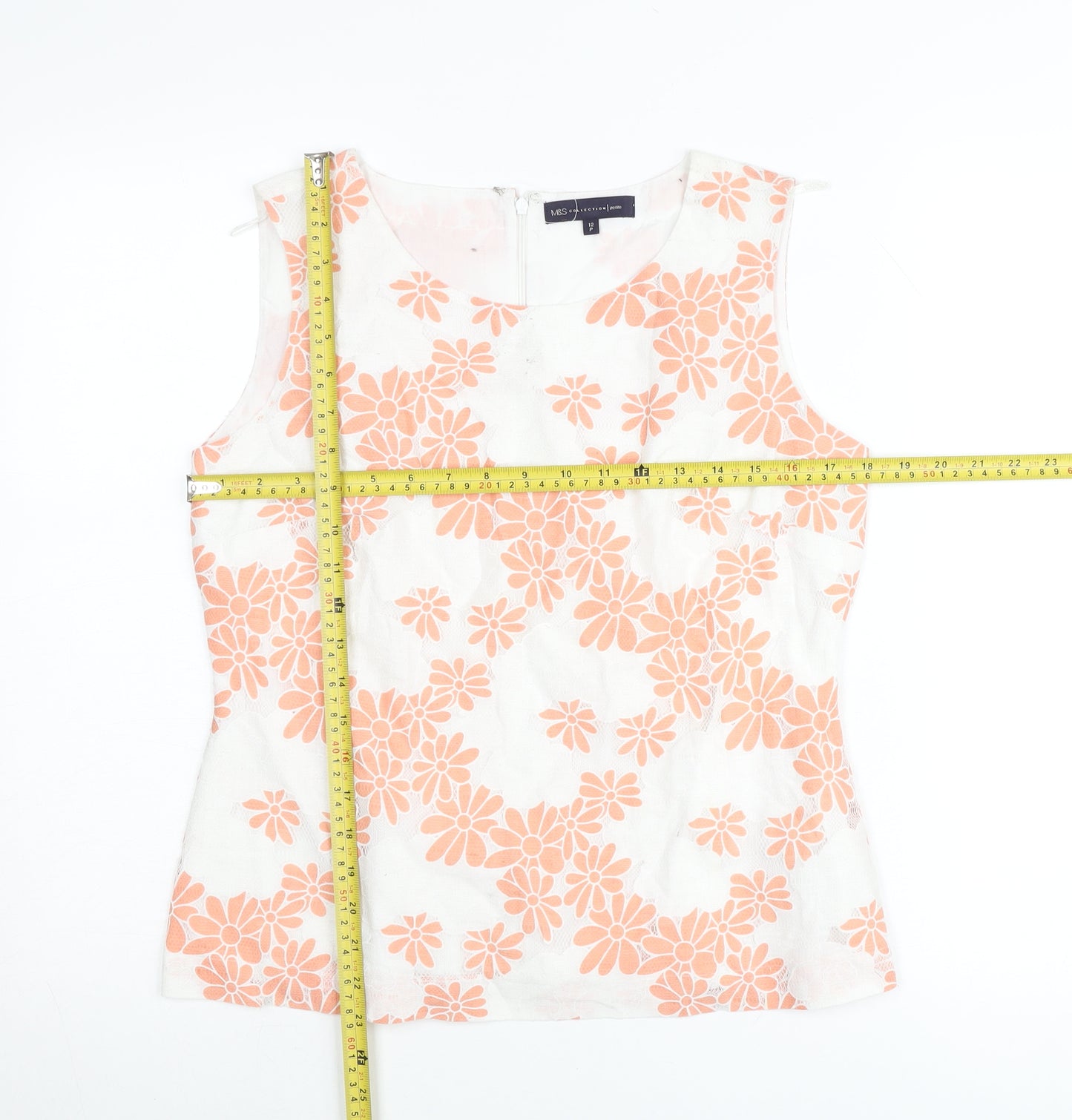 Marks and Spencer Women’s Multicoloured Floral Scoop Neck Sleeveless Petite Blouse Size 12