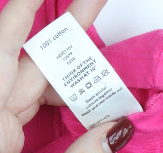 Cherokee Girls Pink Cat Graphic T-Shirt 12-13 Years Cotton Scoop Neck