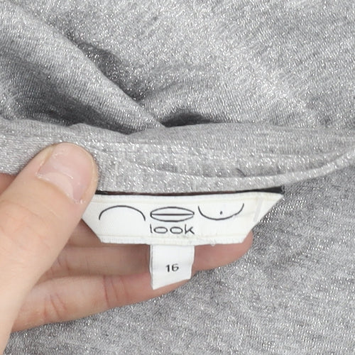 New Look Women’s Grey Long Sleeve Cardigan Size 16 Casual Workwear