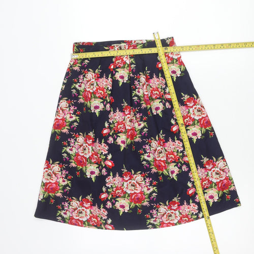 Alice's Pig Women's Multicoloured Floral A-Line Skirt Size 8