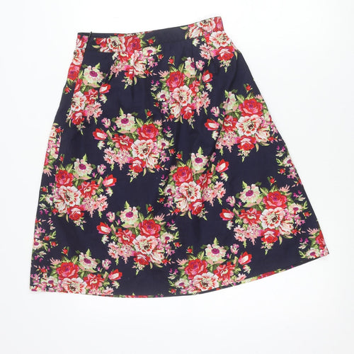 Alice's Pig Women's Multicoloured Floral A-Line Skirt Size 8