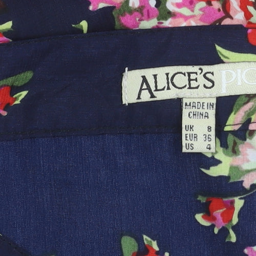 Alice's Pig Women's Multicoloured Floral A-Line Skirt Size 8
