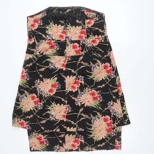 New Look Women Black Floral Sheath Dress Size 20 Strapless Plus