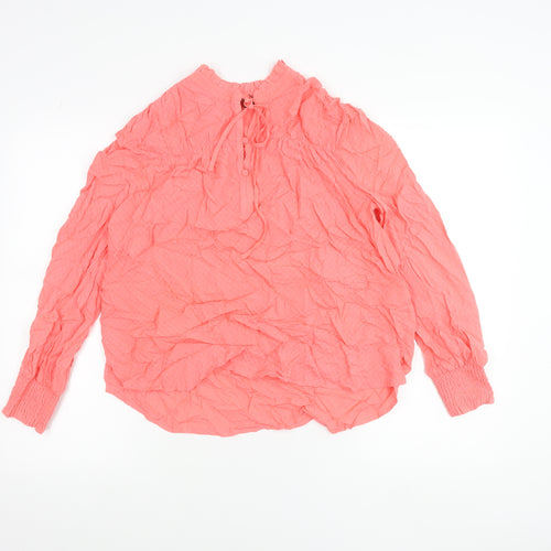 Marks and Spencer Women Pink Viscose Long Sleeve Tunic Blouse Size 6