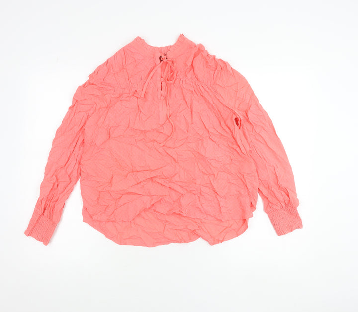 Marks and Spencer Women Pink Viscose Long Sleeve Tunic Blouse Size 6