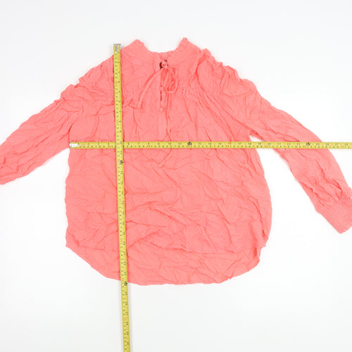 Marks and Spencer Women Pink Viscose Long Sleeve Tunic Blouse Size 6
