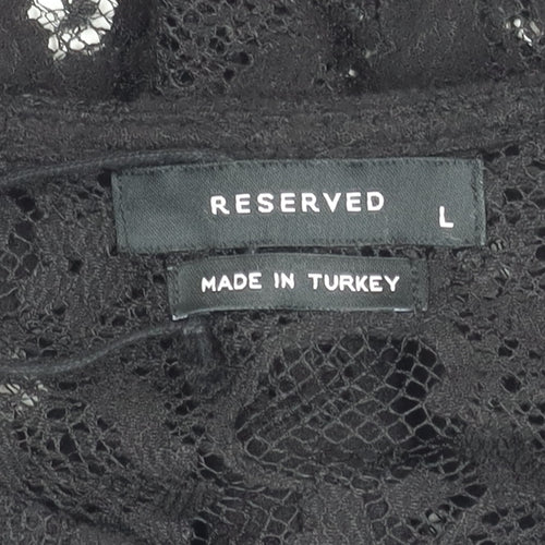 Reserved Women’s Black Lace Puff Sleeve Blouse Size L