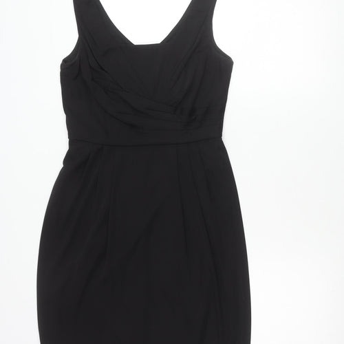 Minuet Petite Women’s Black Size 10 Sheath V-Neck Cocktail Dress