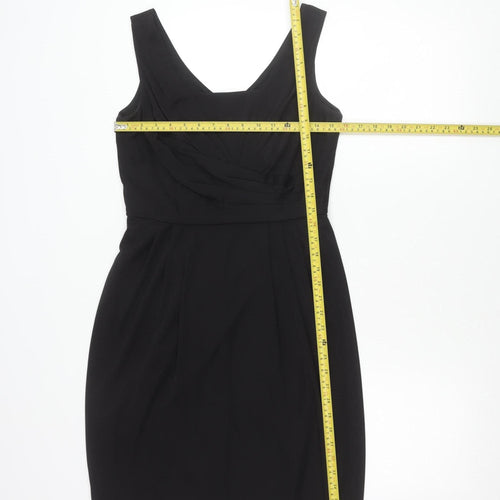 Minuet Petite Women’s Black Size 10 Sheath V-Neck Cocktail Dress