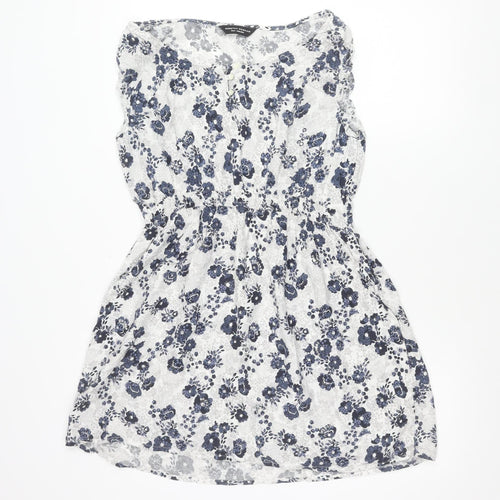Dorothy Perkins Women’s Blue Floral Strapless Camisole Blouse UK 16