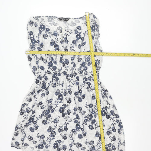 Dorothy Perkins Women’s Blue Floral Strapless Camisole Blouse UK 16