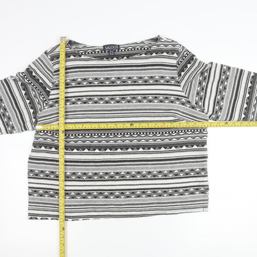 Saloos Women’s Black Geometric Aztec Tunic Blouse Size 22