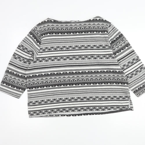 Saloos Women’s Black Geometric Aztec Tunic Blouse Size 22