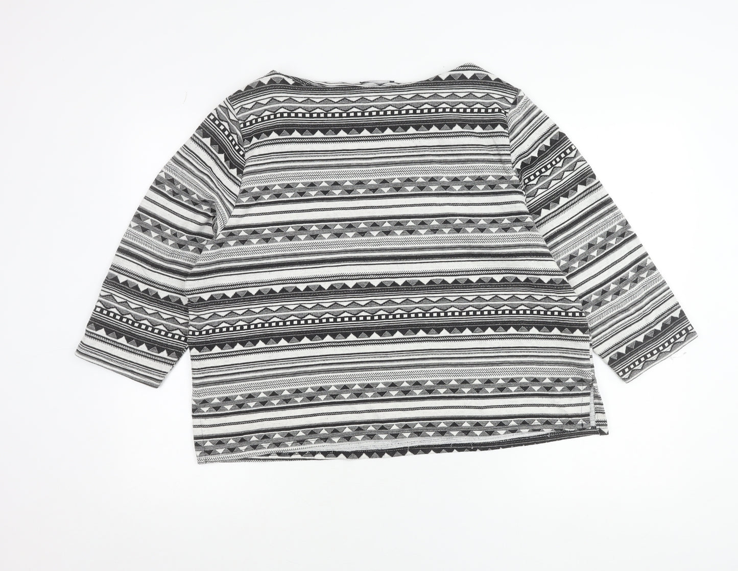 Saloos Women’s Black Geometric Aztec Tunic Blouse Size 22