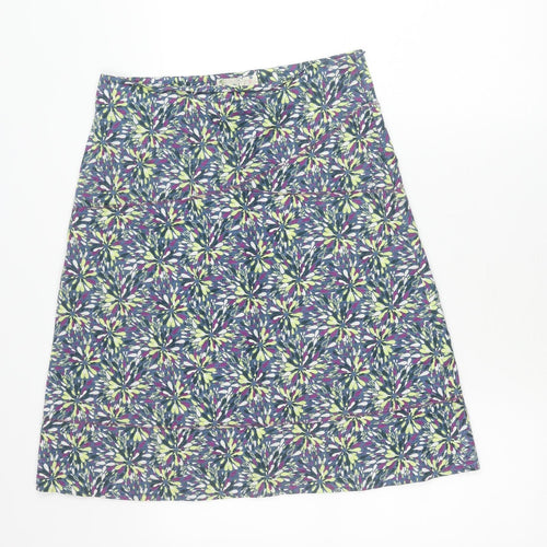 Mistral Womens Multicoloured Floral A-Line Cotton Skirt Size 10