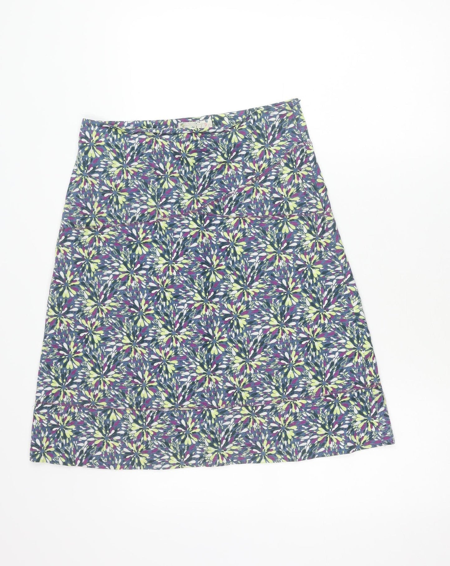 Mistral Womens Multicoloured Floral A-Line Cotton Skirt Size 10
