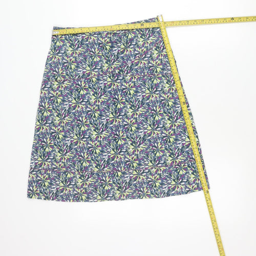 Mistral Womens Multicoloured Floral A-Line Cotton Skirt Size 10