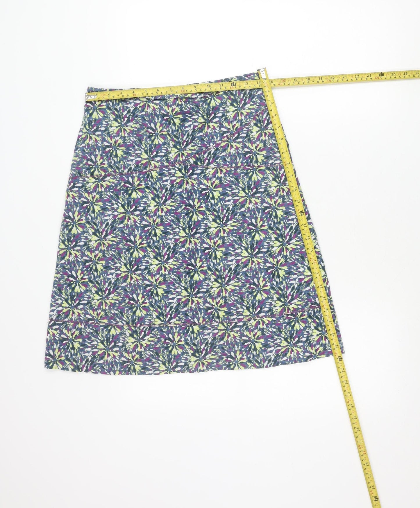 Mistral Womens Multicoloured Floral A-Line Cotton Skirt Size 10