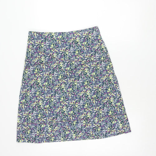Mistral Womens Multicoloured Floral A-Line Cotton Skirt Size 10