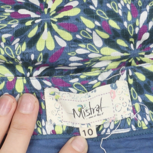 Mistral Womens Multicoloured Floral A-Line Cotton Skirt Size 10