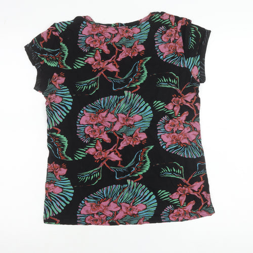 Levi's Women's Black Multicoloured Floral Cotton T-Shirt Dress M