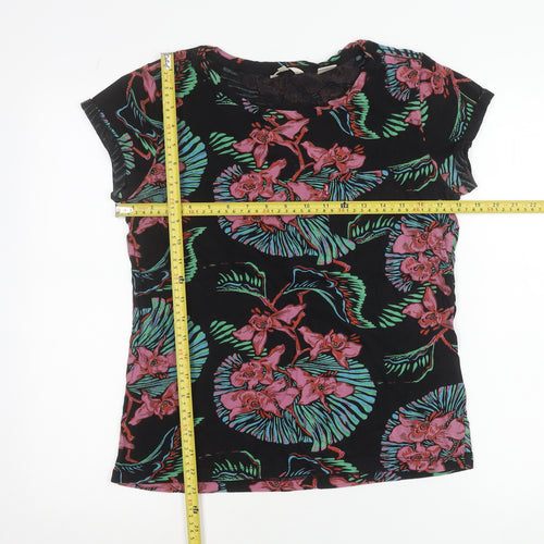 Levi's Women's Black Multicoloured Floral Cotton T-Shirt Dress M