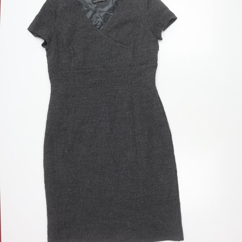 ALEX & Co. Women Grey Size 14 Sheath Knee Length Work Dress