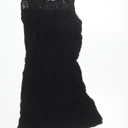 Vero Moda Womens Black Lace Chiffon Tunic Blouse Size M