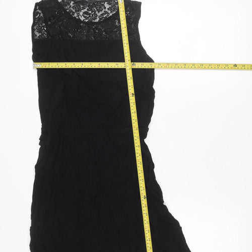 Vero Moda Womens Black Lace Chiffon Tunic Blouse Size M