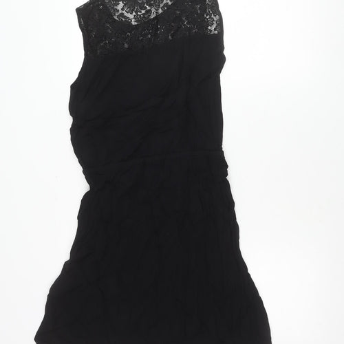 Vero Moda Womens Black Lace Chiffon Tunic Blouse Size M