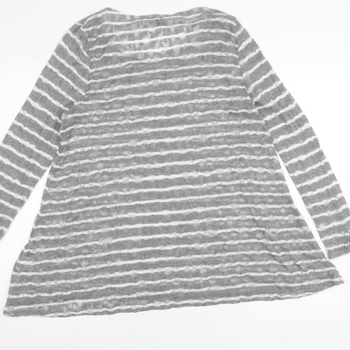 Phase Eight Women’s Grey Striped Tunic Top Size 18 Long Sleeve