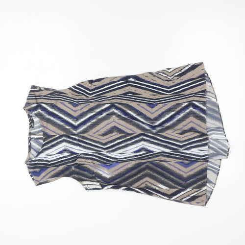 Warehouse Womens Multicoloured Geometric Sleeveless Blouse UK 12