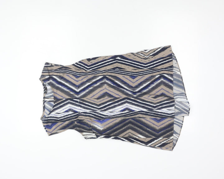 Warehouse Womens Multicoloured Geometric Sleeveless Blouse UK 12