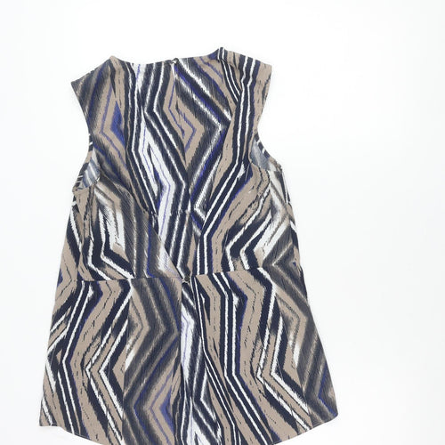 Warehouse Womens Multicoloured Geometric Sleeveless Blouse UK 12