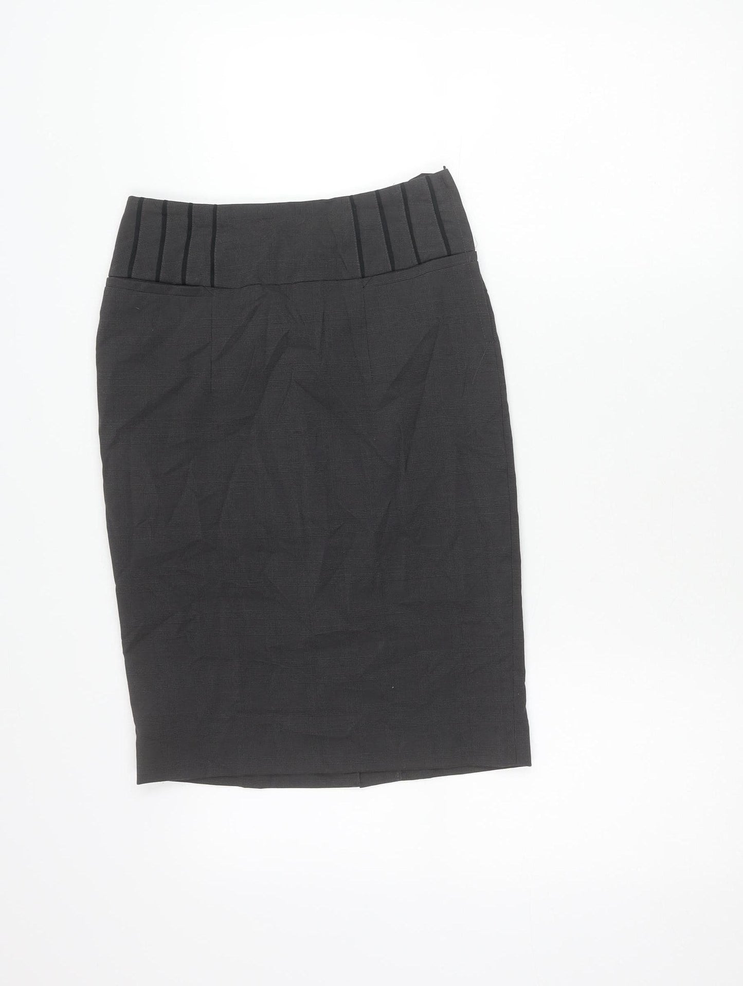 Next Women Black Size 6 Pencil Skirt Workwear Knee Length Pleated