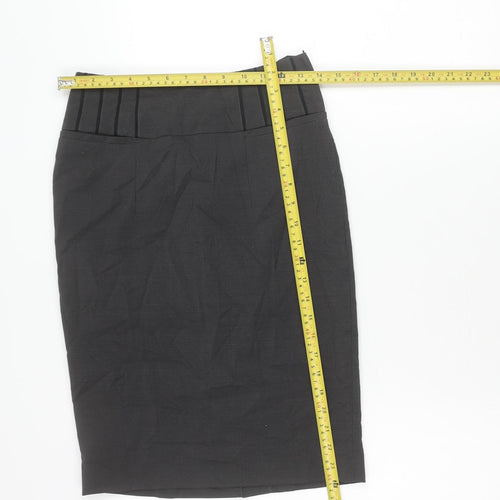 Next Women Black Size 6 Pencil Skirt Workwear Knee Length Pleated