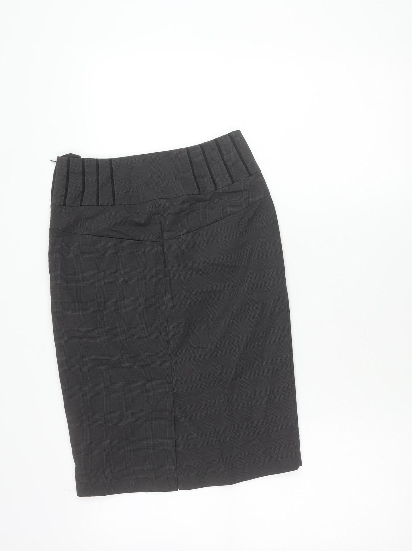 Next Women Black Size 6 Pencil Skirt Workwear Knee Length Pleated