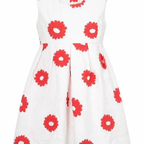 Baby Giro Girls White Red Floral A-Line Sleeveless Dress Size 5 Years