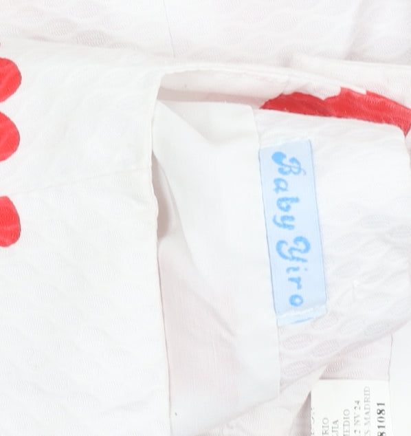 Baby Giro Girls White Red Floral A-Line Sleeveless Dress Size 5 Years