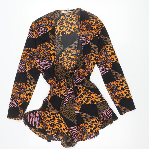 Glamorous Women Multicoloured Animal Print Jumpsuit UK 6 V-Neck
