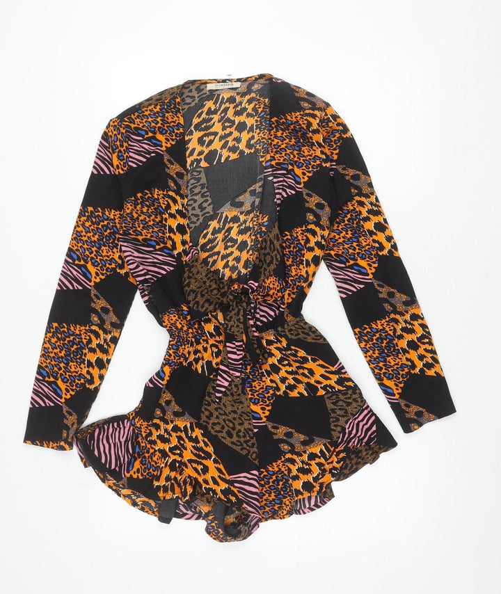 Glamorous Women Multicoloured Animal Print Jumpsuit UK 6 V-Neck