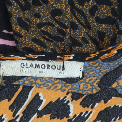 Glamorous Women Multicoloured Animal Print Jumpsuit UK 6 V-Neck