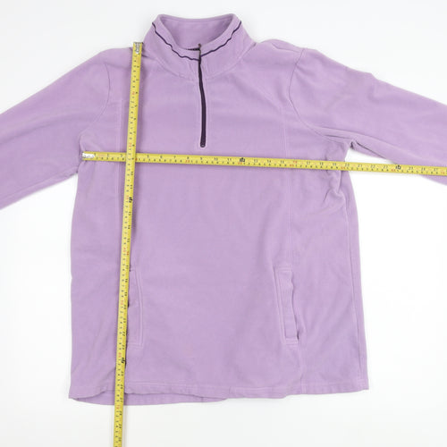 BM-Essentials Womens Purple Fleece Sweatshirt Size L 1/4 Zip Pullover