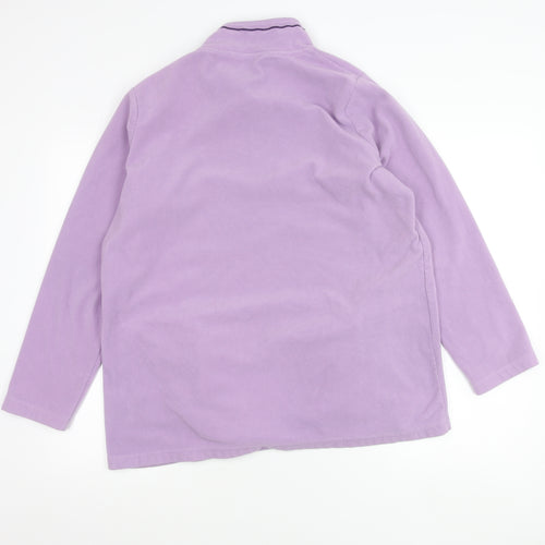 BM-Essentials Womens Purple Fleece Sweatshirt Size L 1/4 Zip Pullover