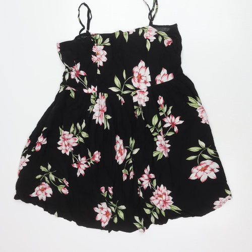 Apricot Women’s Black Floral Viscose Slip Dress Size 12